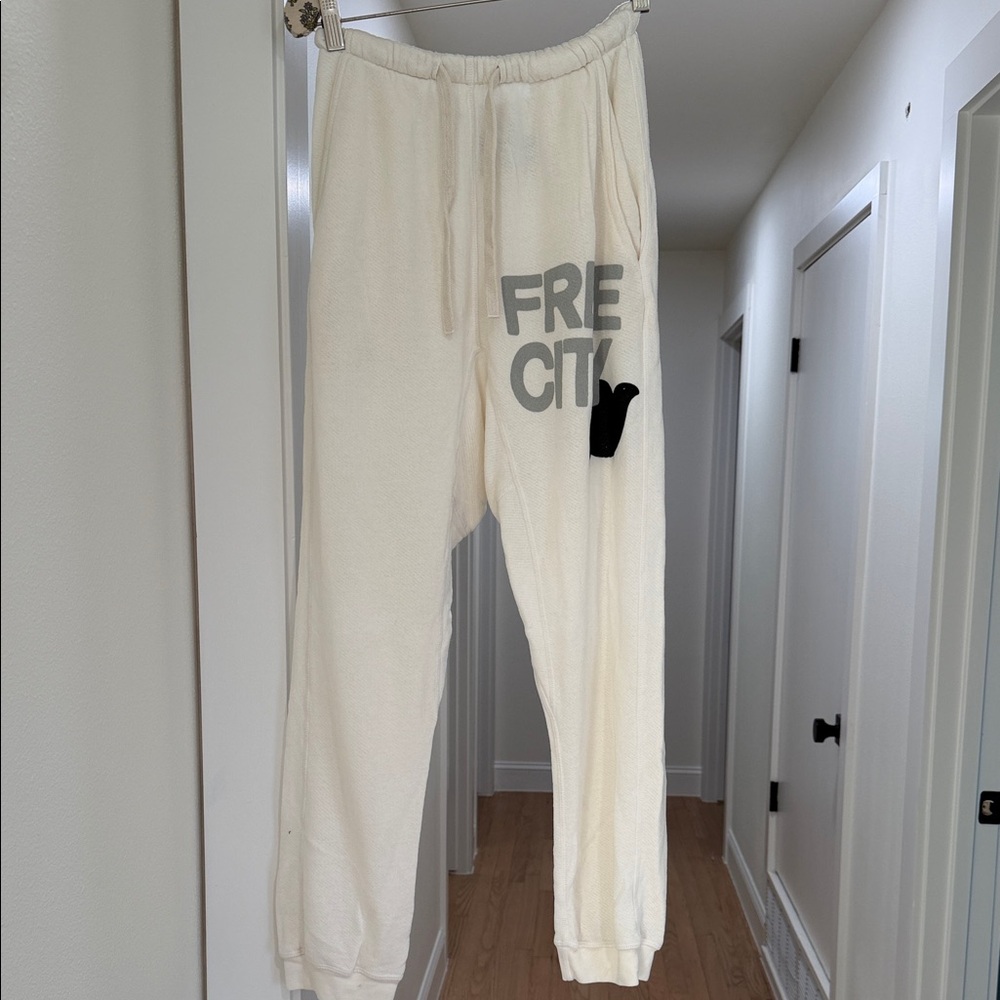 Freecity White Joggers with Black Logo - Picture 2 of 7